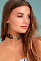 Lulus | Timeless Treasures Black And Gold Layered Choker Necklace | Vegan Friendly