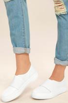 Steve Madden Glenn-m White Flatform Sneakers