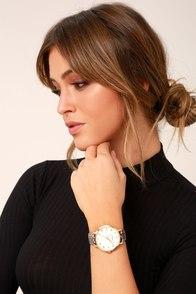 Nixon X Amuse Society Arrow Gold And Rust Leather Watch