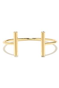 Lulu*s I'm All Linears Gold Rhinestone Cuff