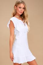 Tavik Fia White Lace-up Mini Dress | Lulus