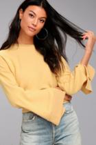 Project Social T | Louis Golden Yellow Cropped Sweatshirt | Size X-small | Lulus