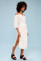 Amuse Society Cruz Ivory Print Off-the-shoulder Midi Dress | Lulus