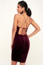 Karmin Burgundy Velvet Lace-up Bodycon Dress | Lulus