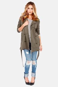 Obey Chelsea Army Green Trench Coat