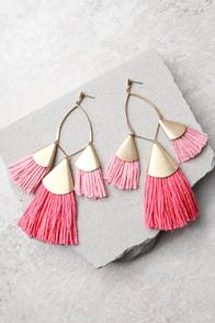 Ettika Destiny Around You Hot Pink And Gold Earrings
