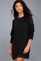 Lulus | Move And Shake Black Shift Dress | Size Small | 100% Polyester
