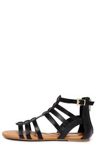 Soda Sand A Chance Black Gladiator Sandals