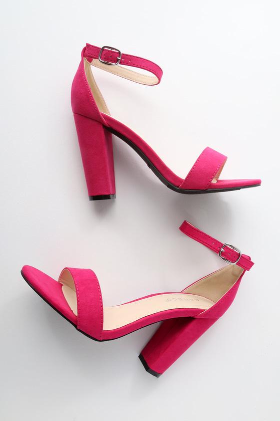 Bamboo Something Sweet Magenta Suede Ankle Strap Heels | Lulus