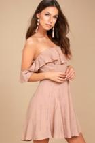 Astr The Label Astr The Label Sabina Mauve Embroidered Off-the-shoulder Dress | Lulus