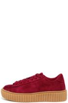 Misbehave Sammy Wine Suede Flatform Sneakers