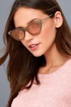 Le Specs | Enchantress Matte Grey And Orange Mirrored Cat-eye Sunglasses | Lulus