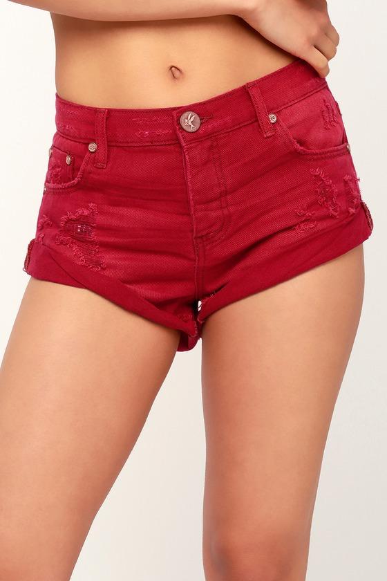 One X One Teaspoon Bandits Red Distressed Shorts | Lulus