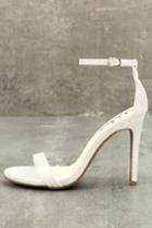 Loveliness White Lizard Ankle Strap Heels | Lulus