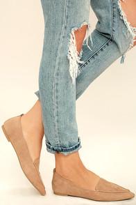 Lulus Emmy Camel Suede Pointed Loafers