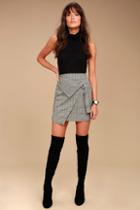 The Fifth Label City Sounds Grey Plaid Wrap Skirt