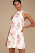 Darling Dearest Blush Pink And White Floral Print Swing Dress | Lulus