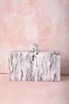 Lulus - Valyn White Marble Clutch - 100% Polyester