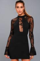 Free People | It's Now Or Never Black Lace Bodycon Dress | Size X-small | Lulus