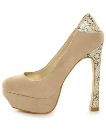 Mixx Angie 07 Beige & Snake Platform Pumps