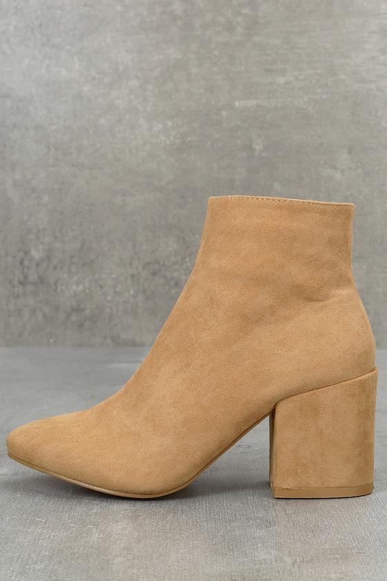 Machi Erma Nude Suede Ankle Booties | Lulus