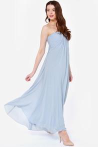 Lulus Exclusive Glide And True Light Blue Strapless Maxi Dress
