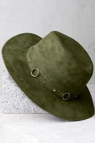 Lulus Gone Rogue Olive Green Fedora Hat