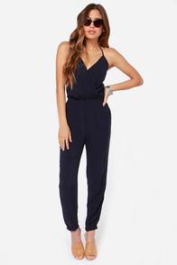 Lulu*s Learning To Fly Navy Blue Jumpsuit