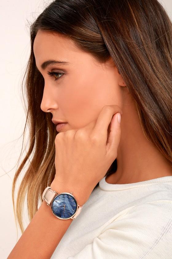 Lulus | Style Time Blue And Beige Watch | Vegan Friendly