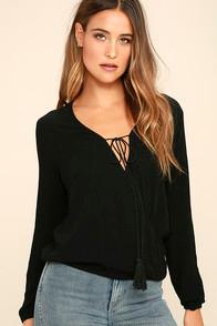 Ellie & Kate Stellar Connection Black Long Sleeve Top