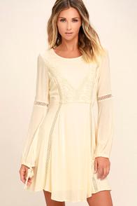 Black Swan Kaidence Cream Lace Long Sleeve Dress