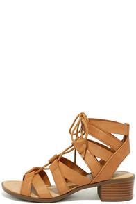 City Classified Arielle Tan Lace-up Sandals