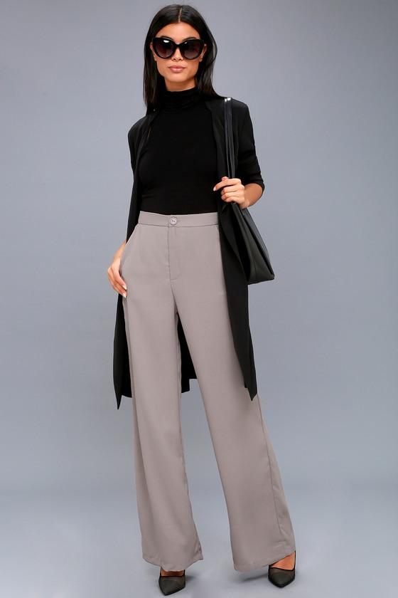 Lulus | Harrison Grey Wide-leg Trouser Pants