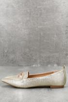 Lulus | Charlotte Gold Loafers