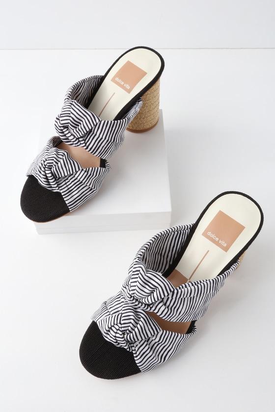 Dolce Vita Jene White Striped Mules | Lulus