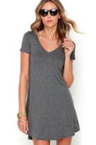 Lulus | Better Together Grey Shirt Dress | Size Large
