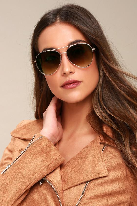 Santa Maria Gold Aviator Sunglasses | Lulus