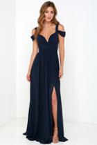 Lulus Bariano Ocean Of Elegance Navy Blue Maxi Dress