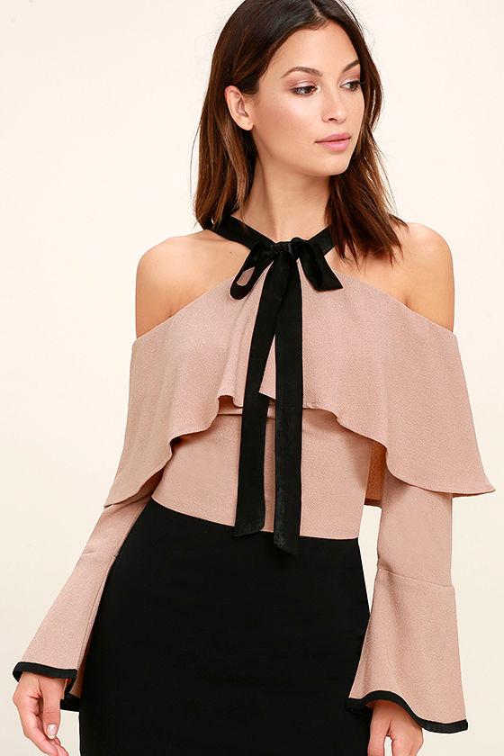 Slumber Party Blush Off-the-shoulder Crop Top | Lulus