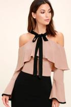 Slumber Party Blush Off-the-shoulder Crop Top | Lulus