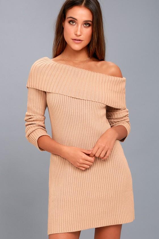 Somedays Lovin' | Like A Monday Blush Pink Off-the-shoulder Sweater Dress | Size X-small | 100% Cotton | Lulus
