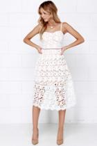 Lulus Pinnacle Of Prestige Ivory Lace Midi Dress