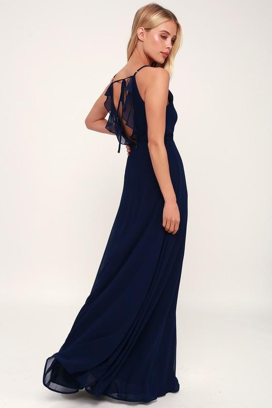 Youve Got The Love Navy Blue Backless Maxi Dress | Lulus