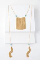 Daydreamer Gold And Turquoise Tassel Necklace | Lulus