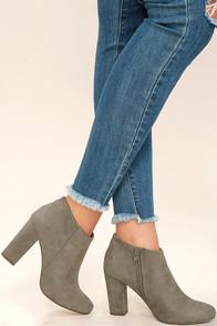 My Delicious Joanne Taupe Suede Ankle Boots