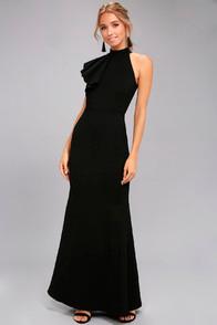 Lulus Margaux Black One-shoulder Maxi Dress