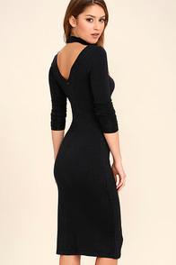 Obey Zoey Black Bodycon Midi Dress