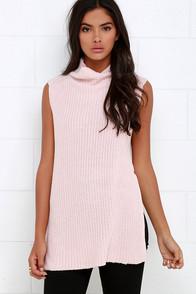Rd International Far Side Blush Pink Sleeveless Sweater Top
