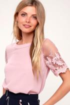 Lisa Marie Mauve Pink Embroidered Top | Lulus