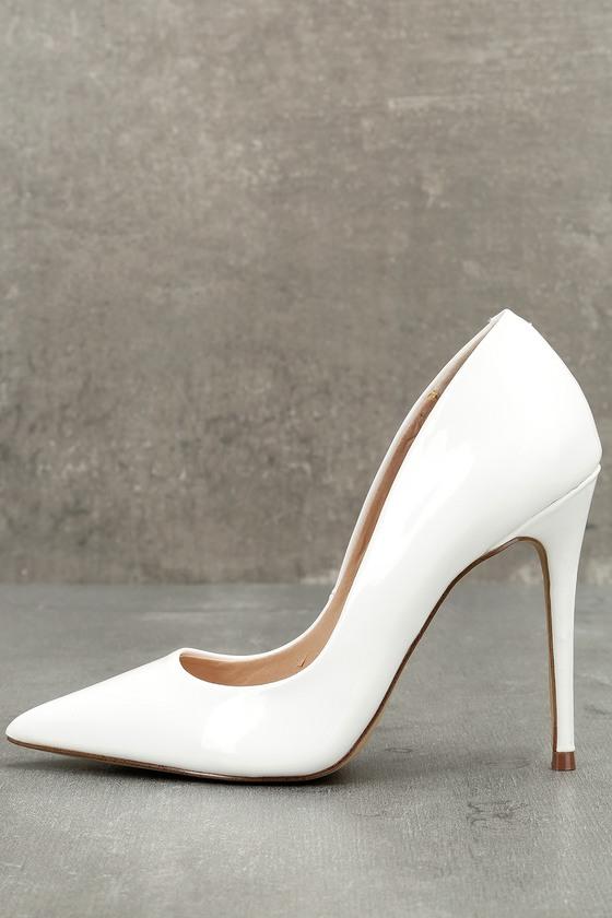 Steve Madden | Daisie White Patent Pumps | Size 5.5 | Vegan Friendly | Lulus